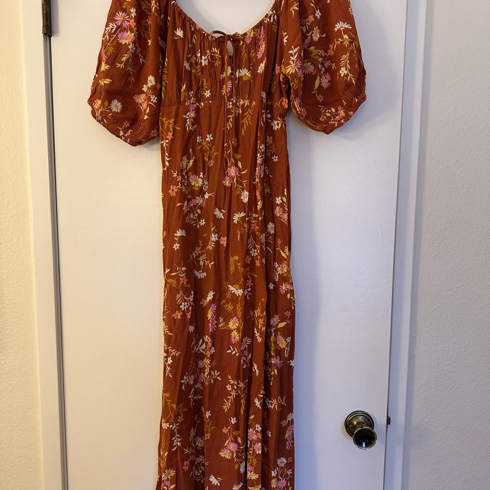 Billabong Floral Rust Maxi Dress